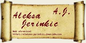Aleksa Jerinkić vizit kartica
